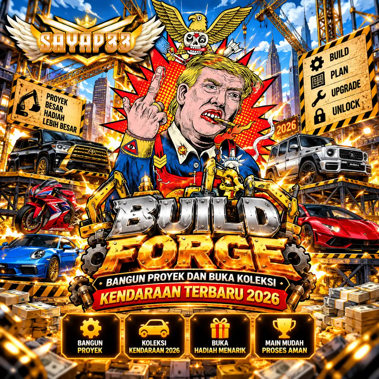 SAYAP33 ✦ Build Forge, Bangun Proyek Dan Buka Koleksi Kendaraan Terbaru 2026