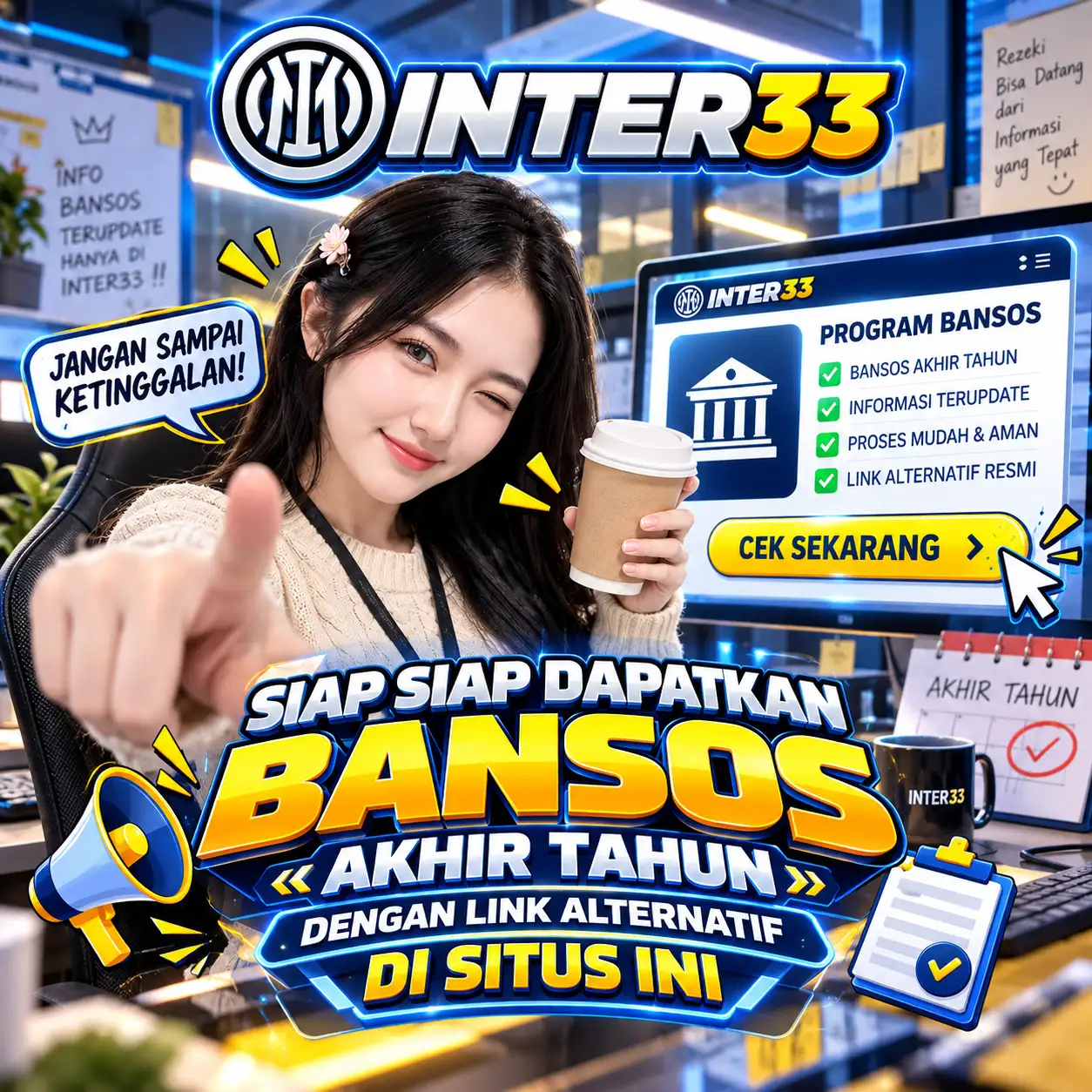 Ilustrasi INTER33 untuk pemeriksaan klaim bansos dan tautan alternatif